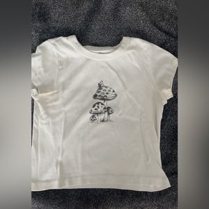 White/Cream mushroom baby tee